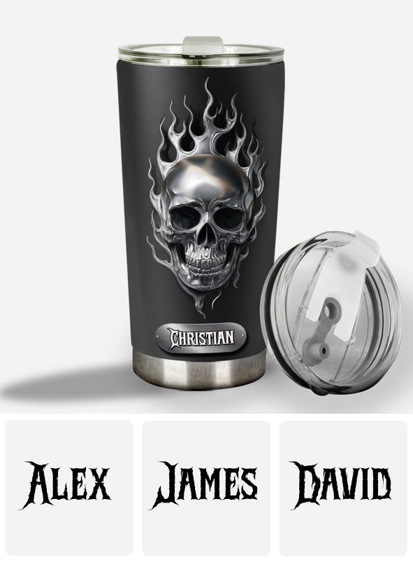 Fire Skull - Personalized Skull Tumbler