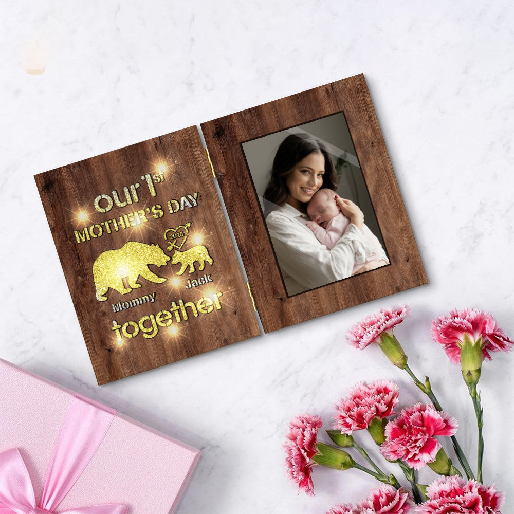 Our First Mother's Day Together - Personalized Mother Foldable Photo Frame with Light