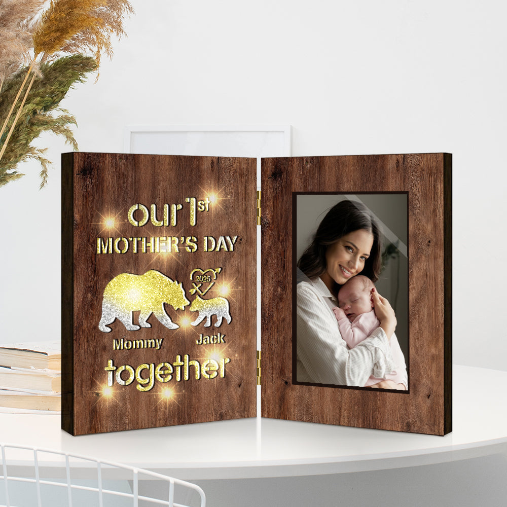 Our First Mother's Day Together - Personalized Mother Foldable Photo Frame with Light