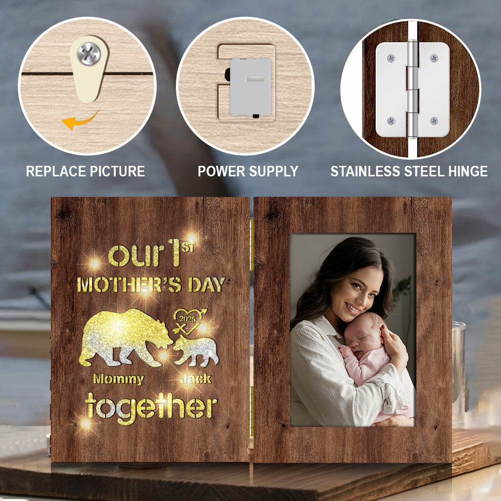 Our First Mother's Day Together - Personalized Mother Foldable Photo Frame with Light