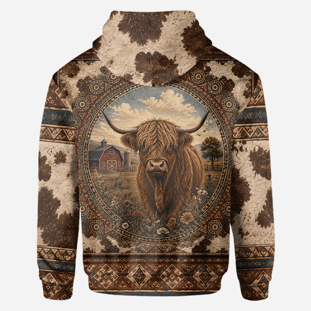 Highland Cow Farm - Personalized Highland Cow All Over Shirt