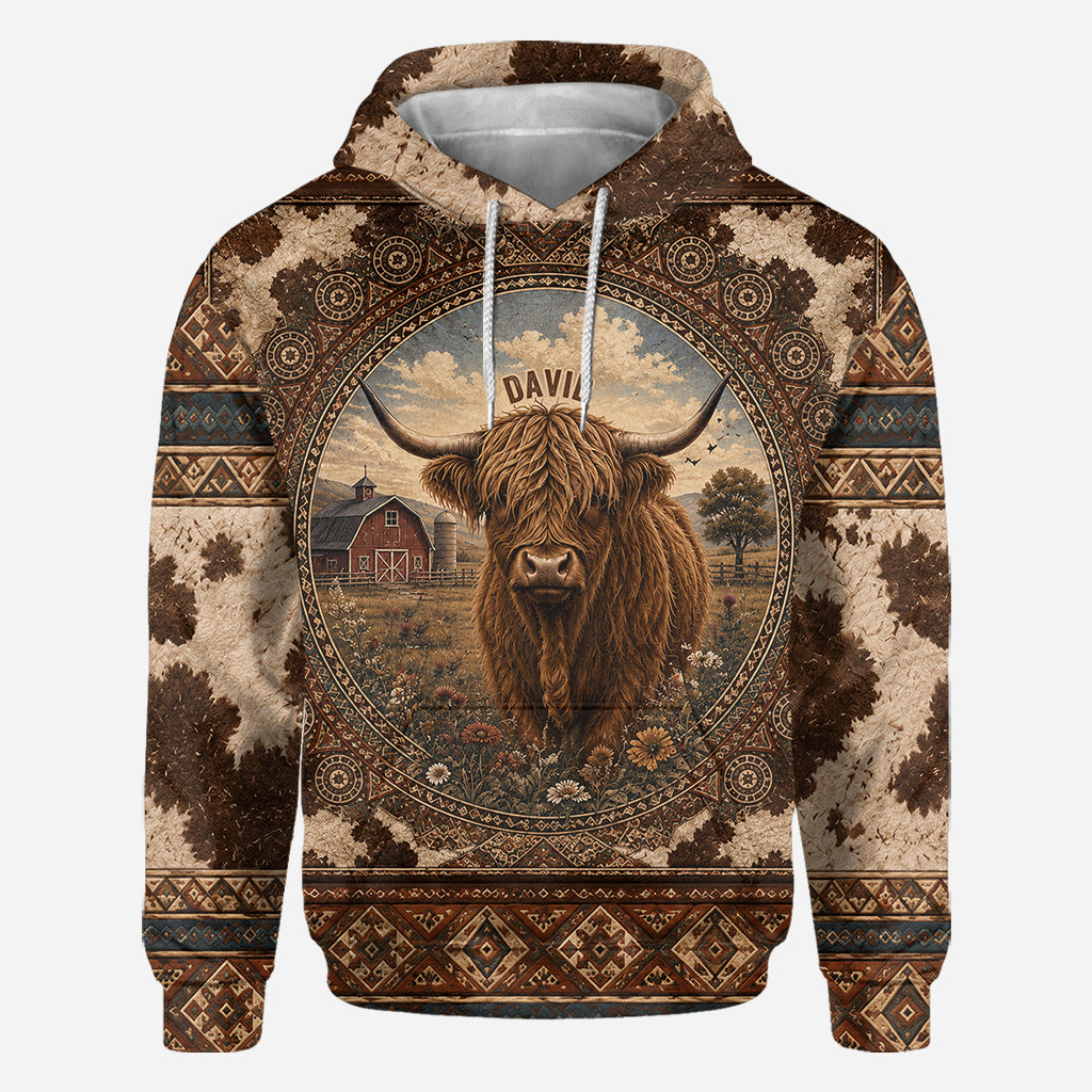 Highland Cow Farm - Personalized Highland Cow All Over Shirt