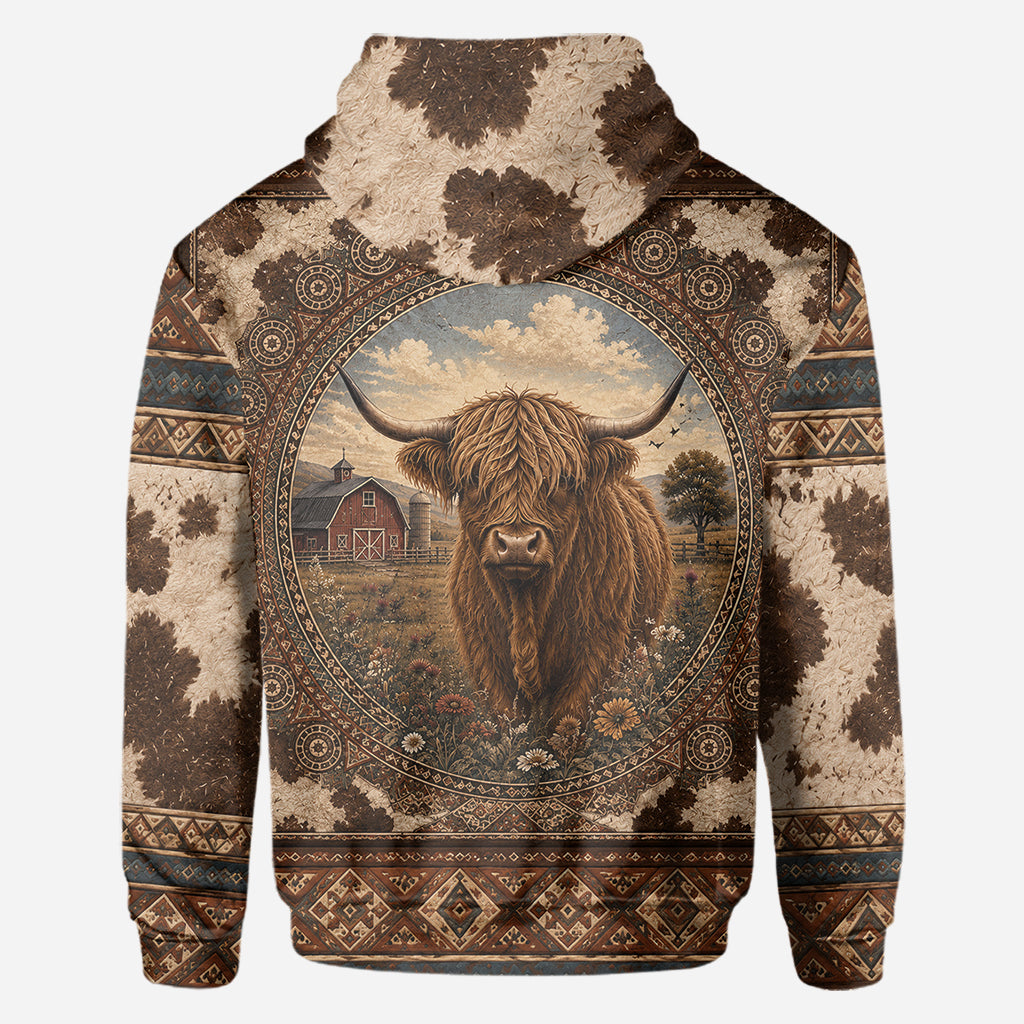 Highland Cow Farm - Personalized Highland Cow All Over Shirt