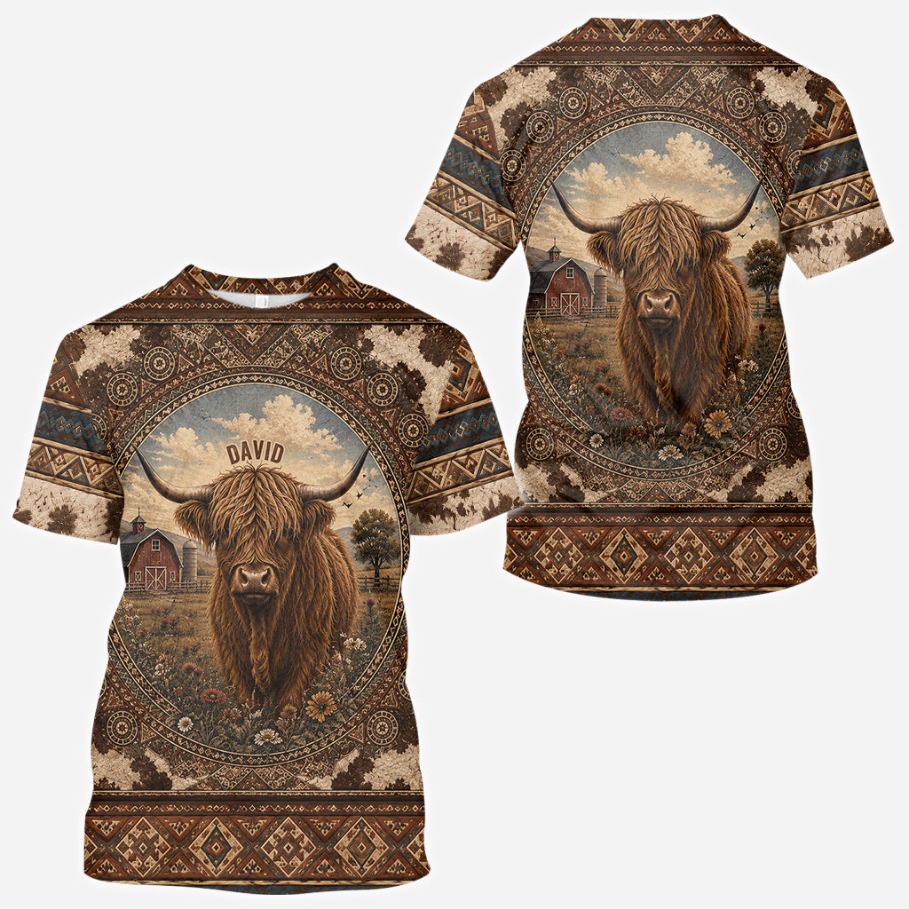Highland Cow Farm - Personalized Highland Cow All Over Shirt