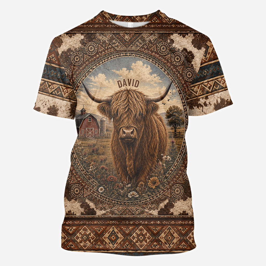 Highland Cow Farm - Personalized Highland Cow All Over Shirt