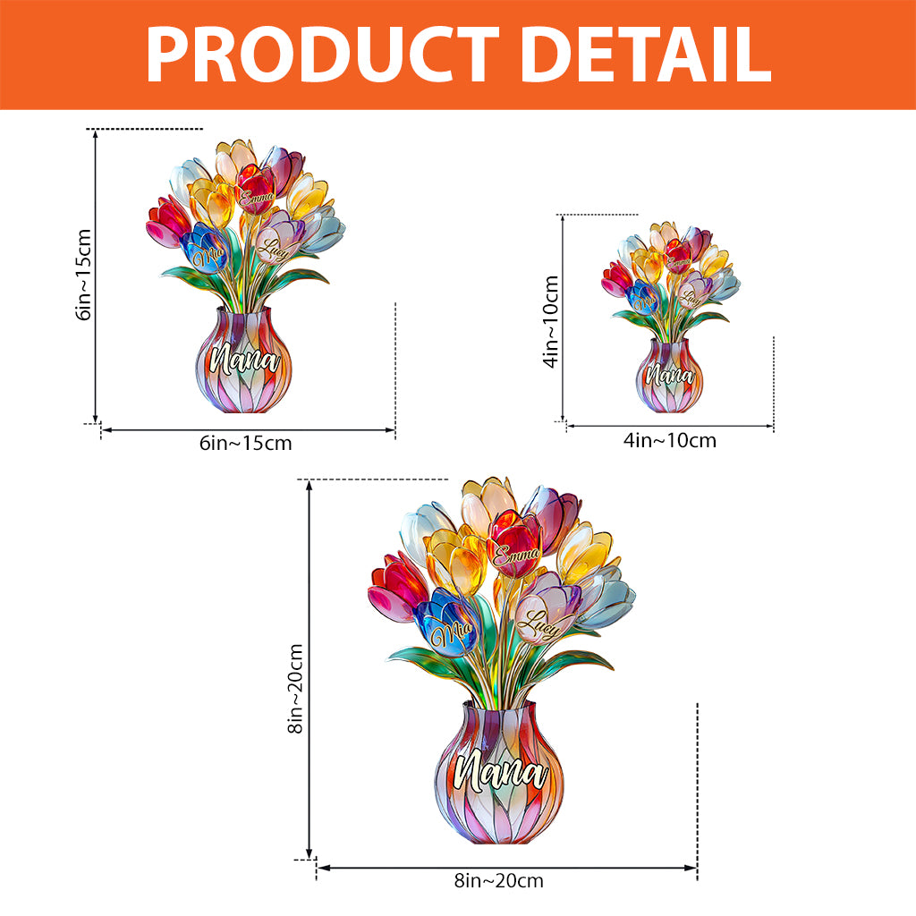 Mom’s Blossom - Personalized Mother Custom Shaped Acrylic Plaque