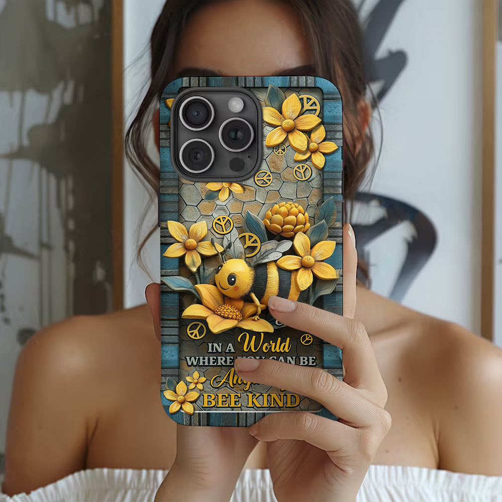 In A World Where You Can Be Anything Be Kind - Personalized Hippie Full Print Phone Case