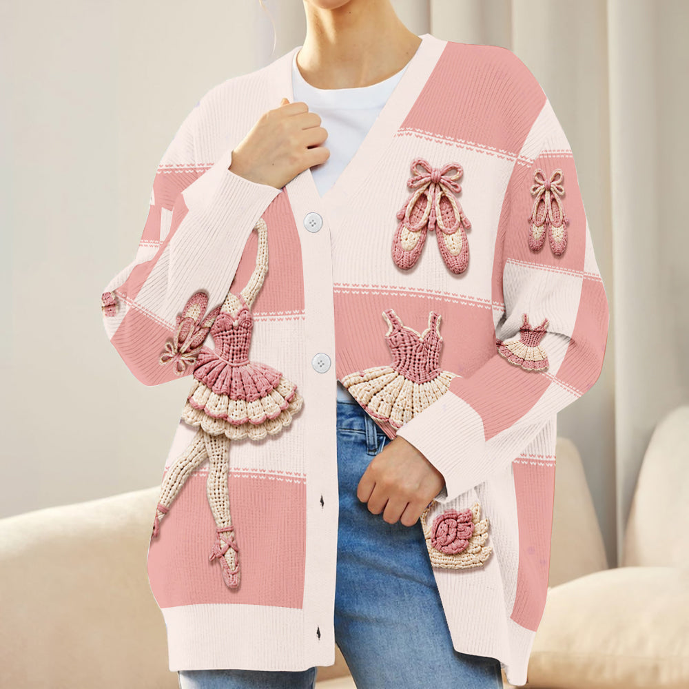 Love Ballet - Personalized Ballet Cardigan Sweater