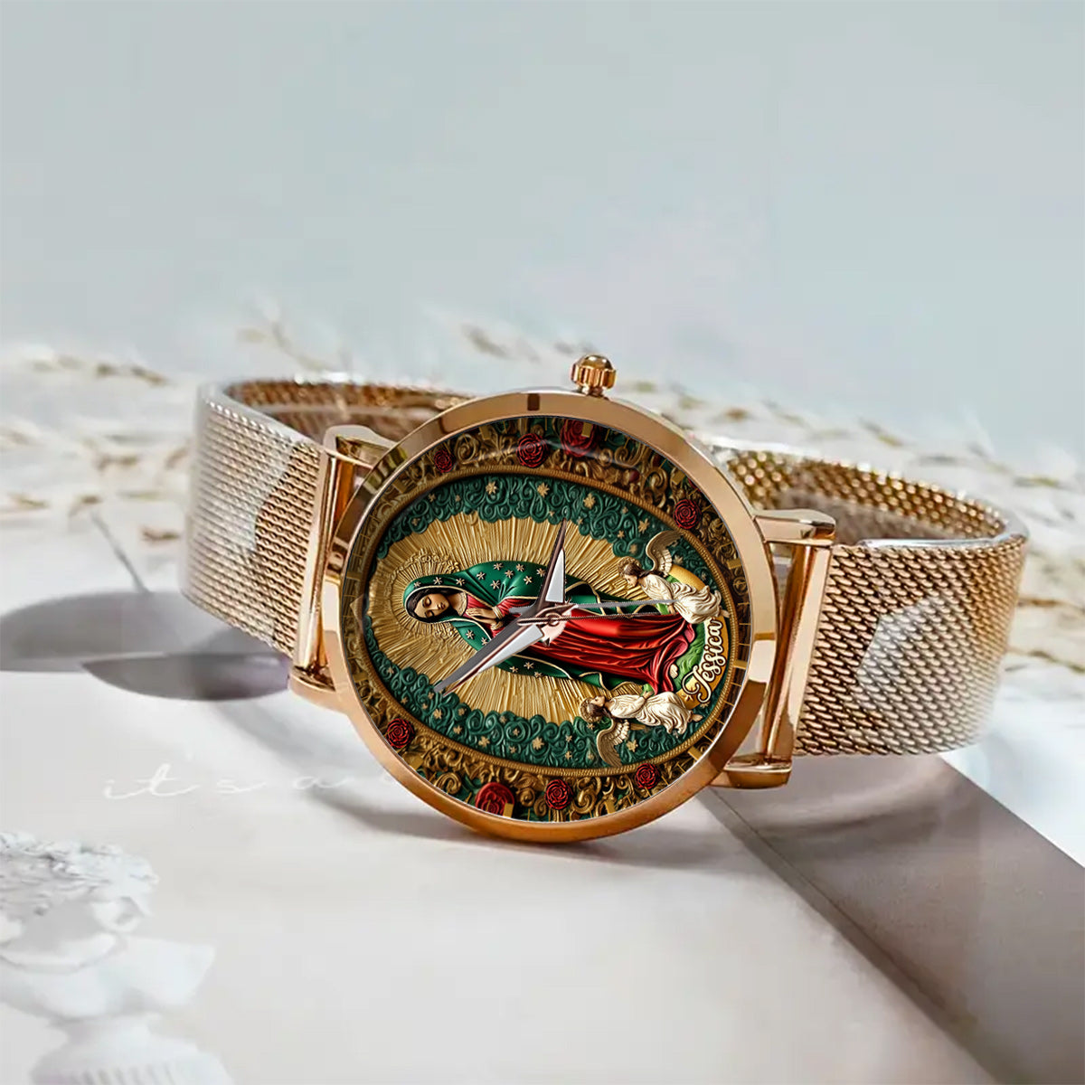 Our Lady Of Guadalupe - Personalized Christian Women Hand Watch