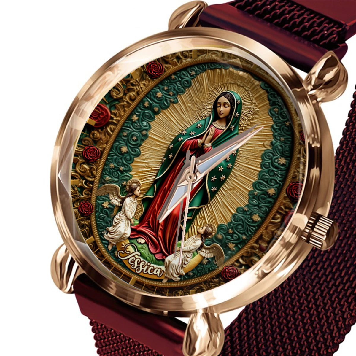 Our Lady Of Guadalupe - Personalized Christian Women Hand Watch
