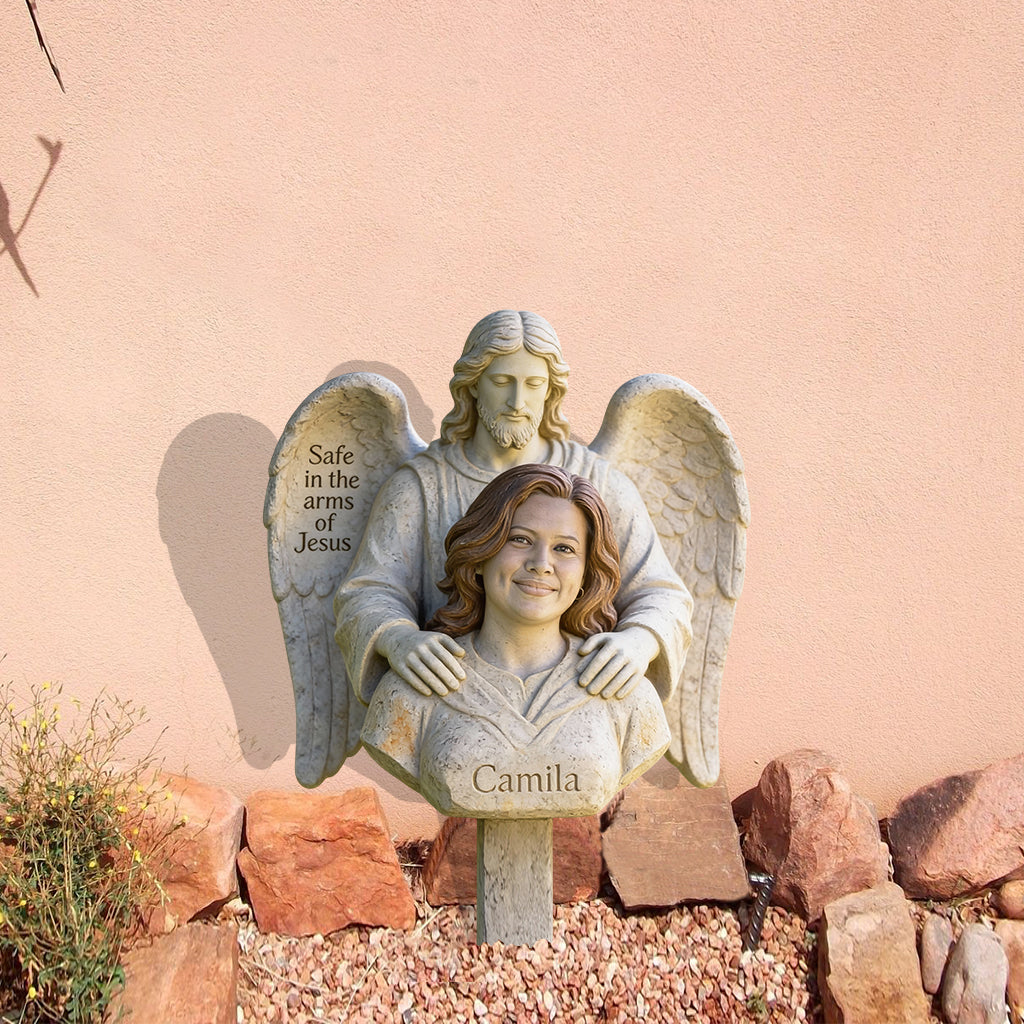 Safe In The Arms Of Jesus - Personalized Memorial Acrylic Garden Sign/ Acrylic Plaque Sign