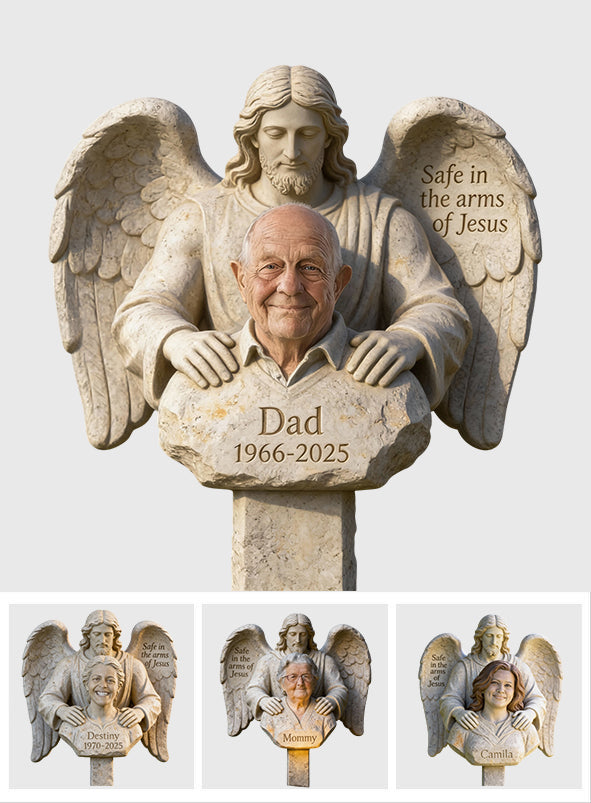 Safe In The Arms Of Jesus - Personalized Memorial Acrylic Garden Sign/ Acrylic Plaque Sign