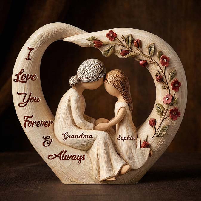 The Love Between Grandma And Granddaughter Is Forever - Personalized Kid Custom Shaped Acrylic Plaque