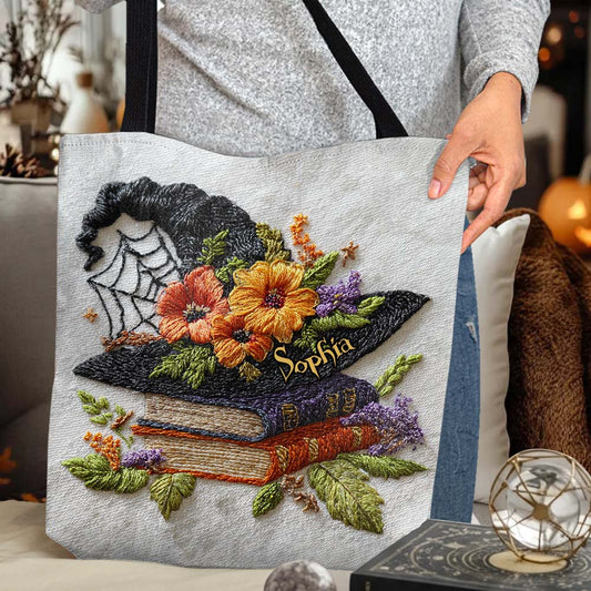 Beautiful Witch Hat - Personalized Witch Tote Bag