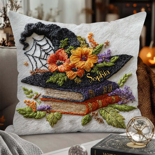 Beautiful Witch Hat - Personalized Witch Throw Pillow