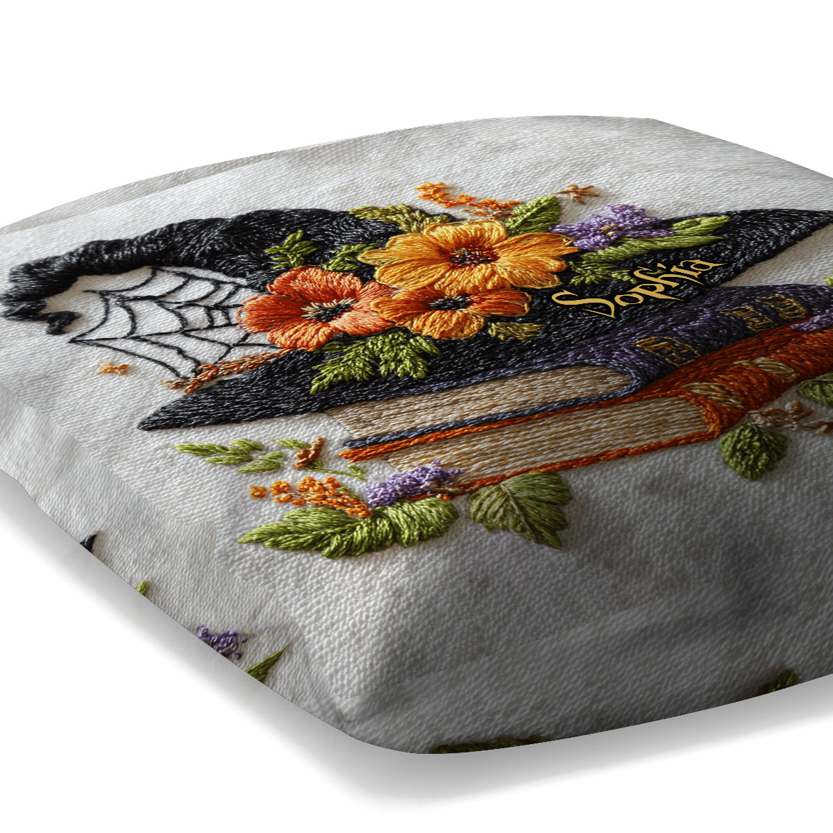 Beautiful Witch Hat - Personalized Witch Throw Pillow