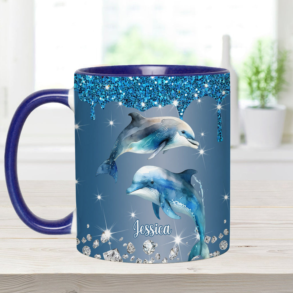 Beautiful Dolphins/ Turtle/ Whale.... - Personalized Sea Lover Accent Mug