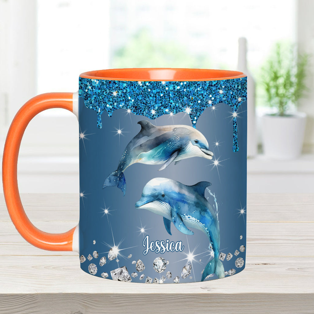 Beautiful Dolphins/ Turtle/ Whale.... - Personalized Sea Lover Accent Mug