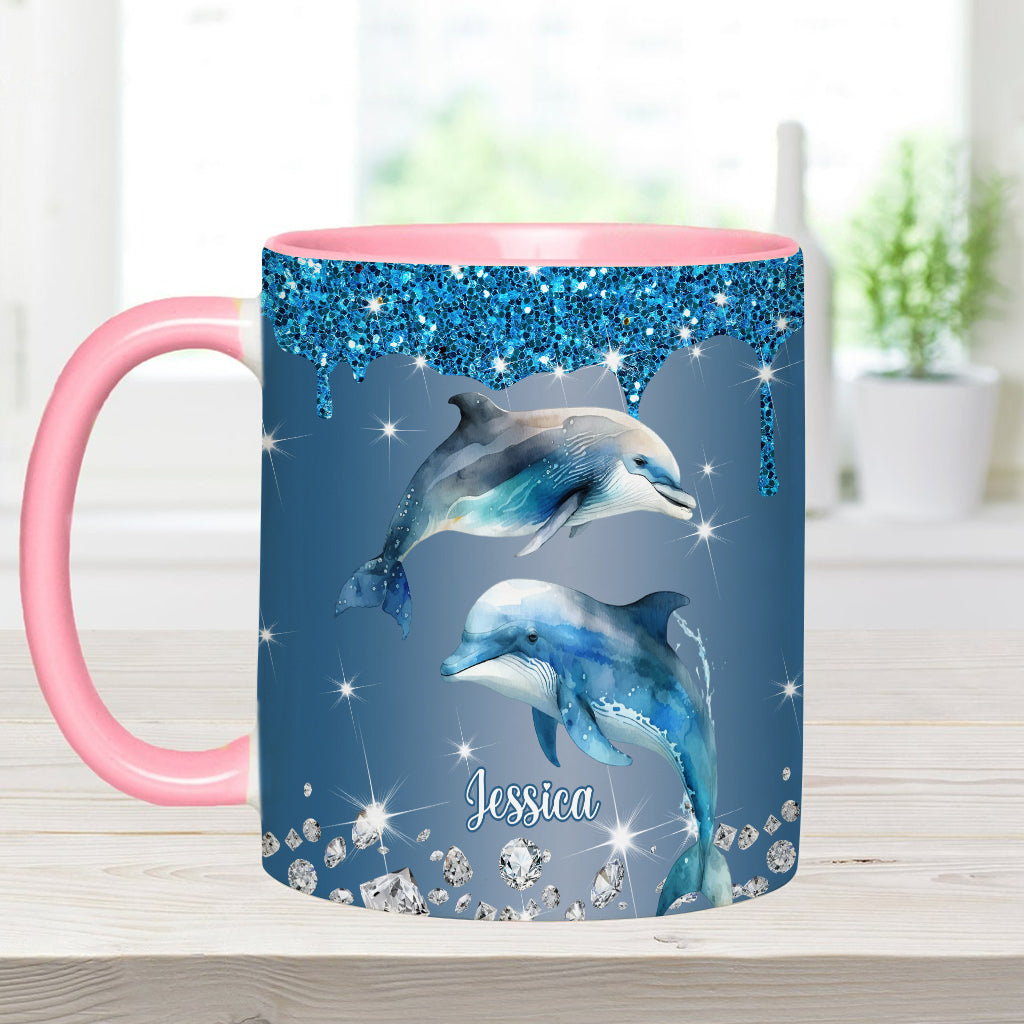 Beautiful Dolphins/ Turtle/ Whale.... - Personalized Sea Lover Accent Mug