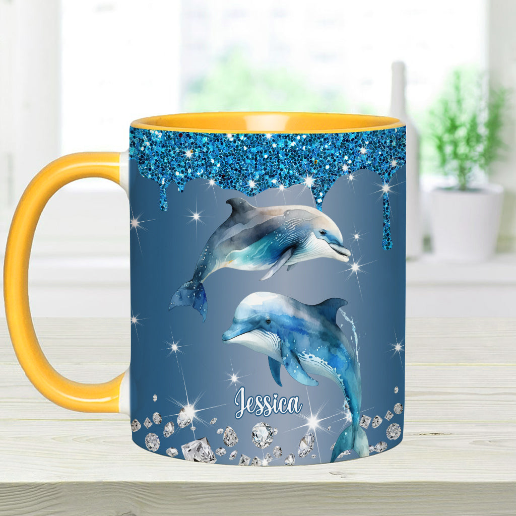 Beautiful Dolphins/ Turtle/ Whale.... - Personalized Sea Lover Accent Mug
