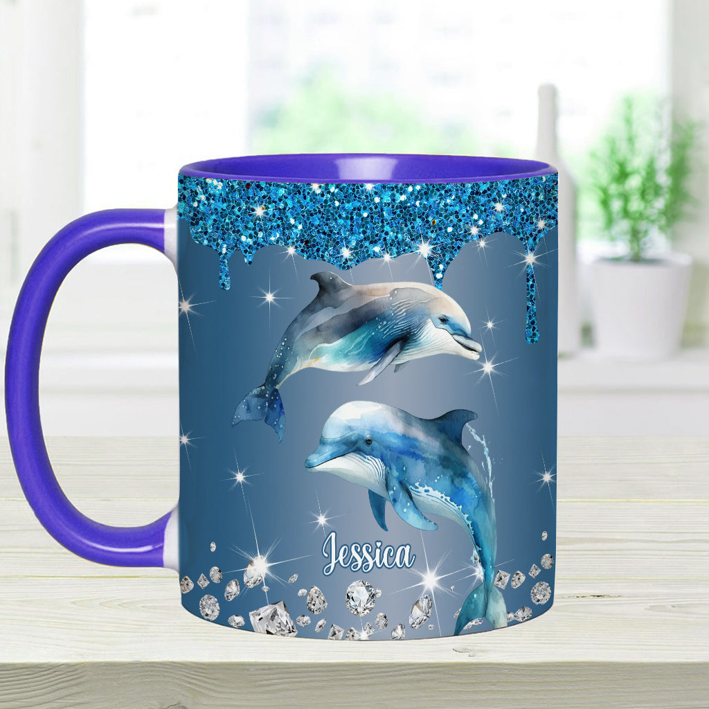 Beautiful Dolphins/ Turtle/ Whale.... - Personalized Sea Lover Accent Mug