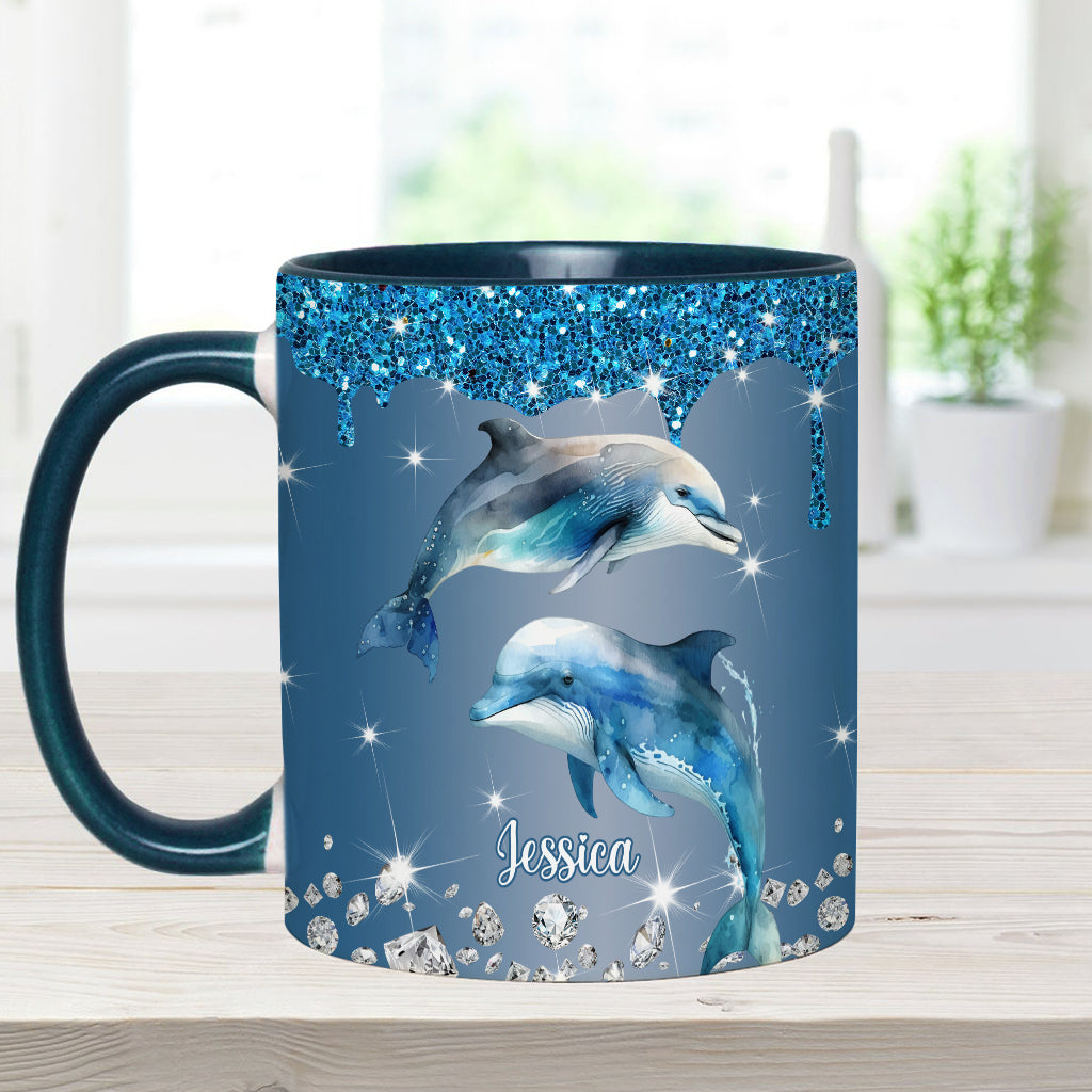 Beautiful Dolphins/ Turtle/ Whale.... - Personalized Sea Lover Accent Mug