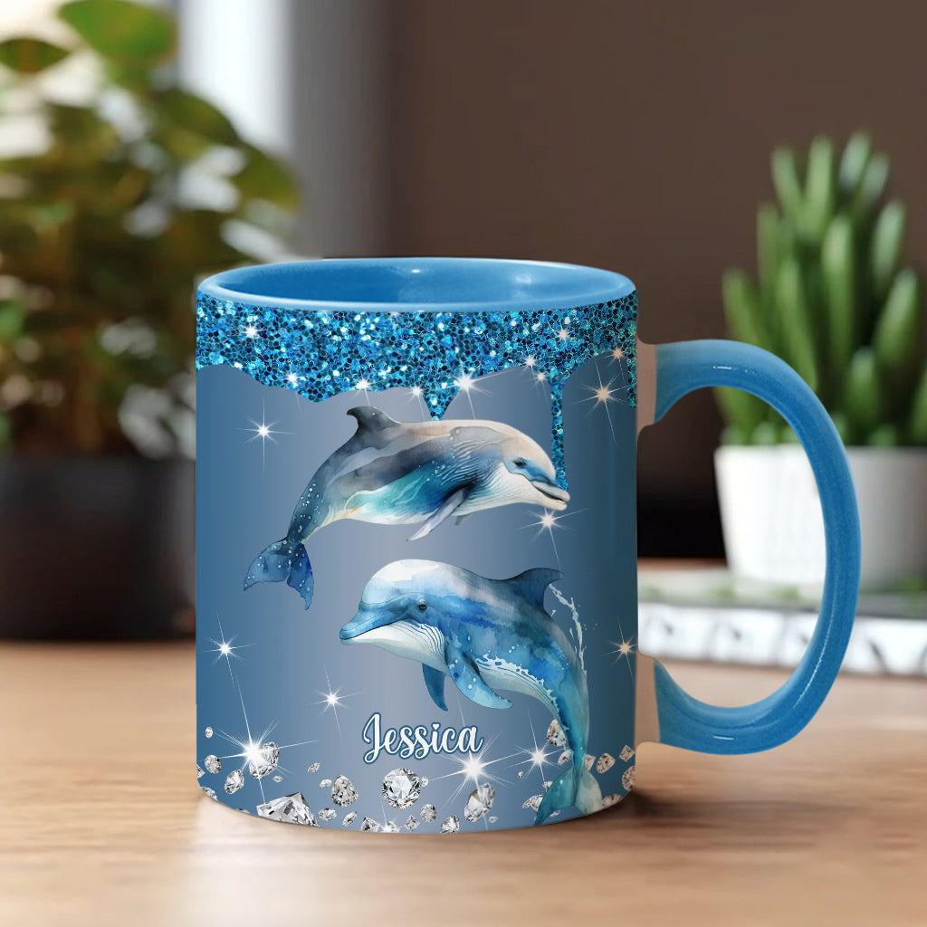 Beautiful Dolphins/ Turtle/ Whale.... - Personalized Sea Lover Accent Mug