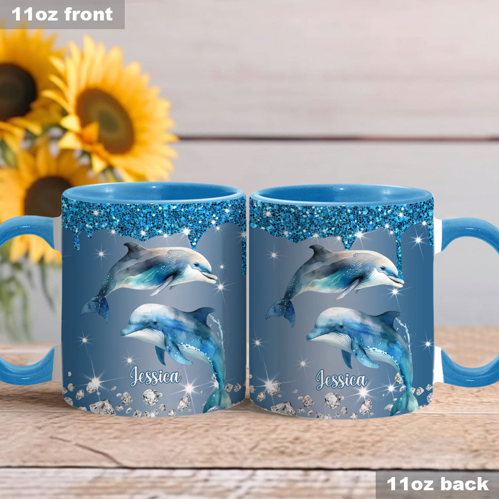 Beautiful Dolphins/ Turtle/ Whale.... - Personalized Sea Lover Accent Mug