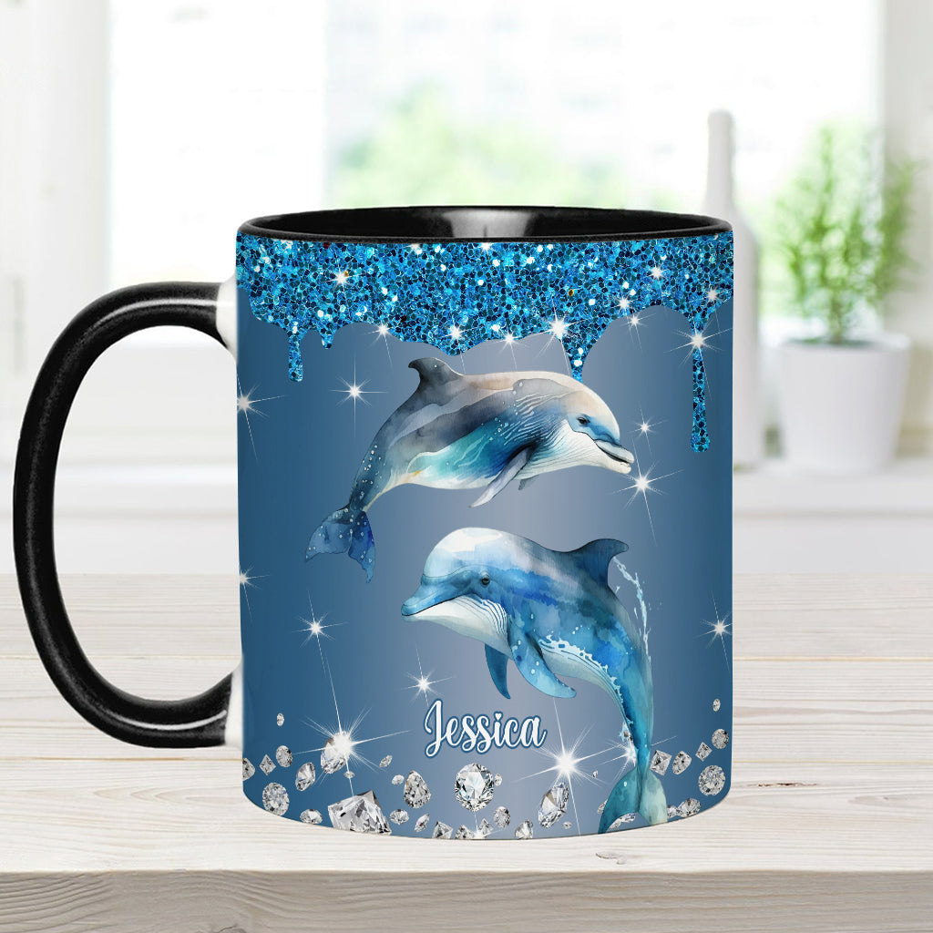 Beautiful Dolphins/ Turtle/ Whale.... - Personalized Sea Lover Accent Mug