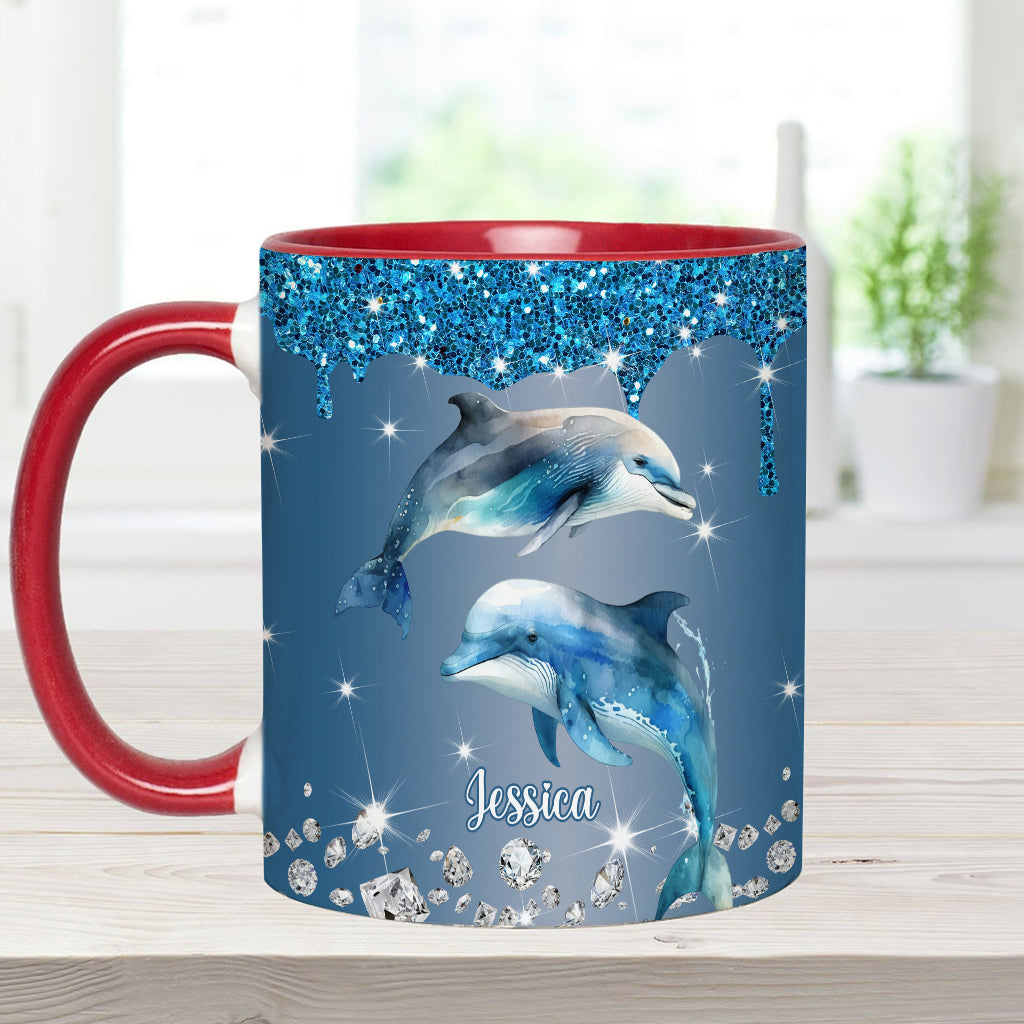 Beautiful Dolphins/ Turtle/ Whale.... - Personalized Sea Lover Accent Mug