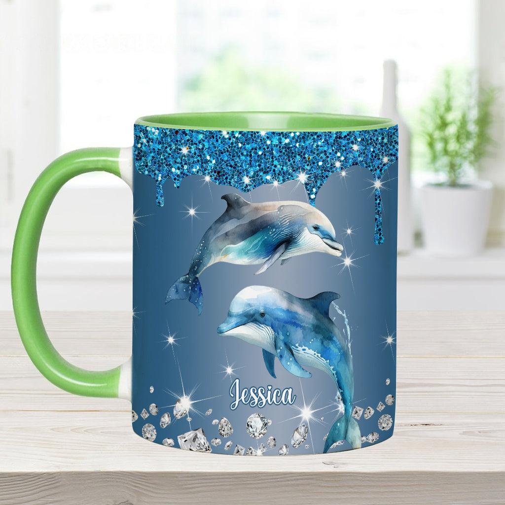 Beautiful Dolphins/ Turtle/ Whale.... - Personalized Sea Lover Accent Mug