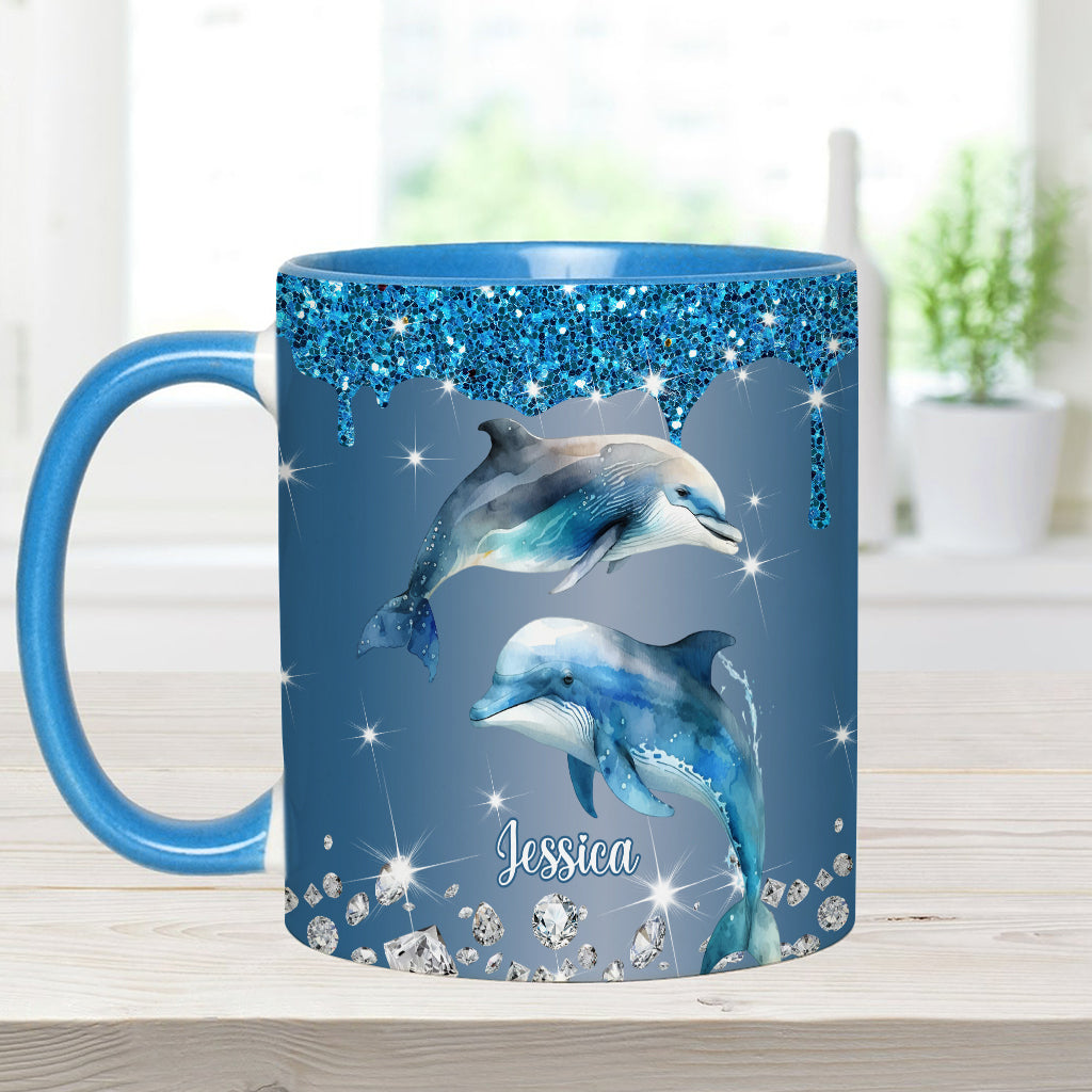 Beautiful Dolphins/ Turtle/ Whale.... - Personalized Sea Lover Accent Mug