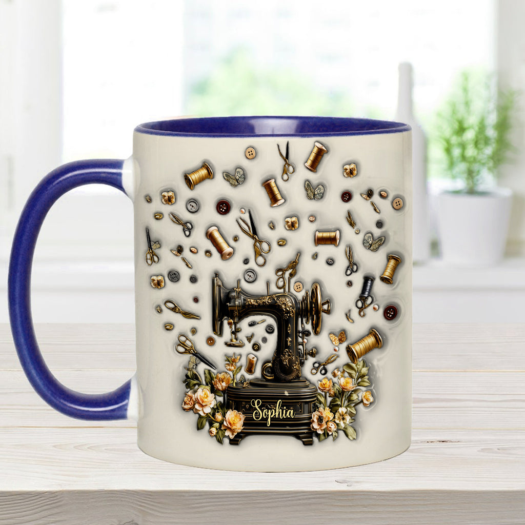 Sewing Is My Therapy - Personalized Sewing Accent Mug