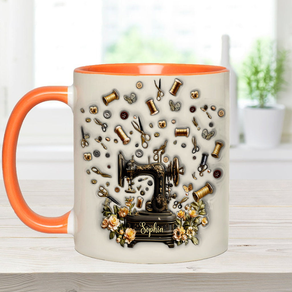 Sewing Is My Therapy - Personalized Sewing Accent Mug