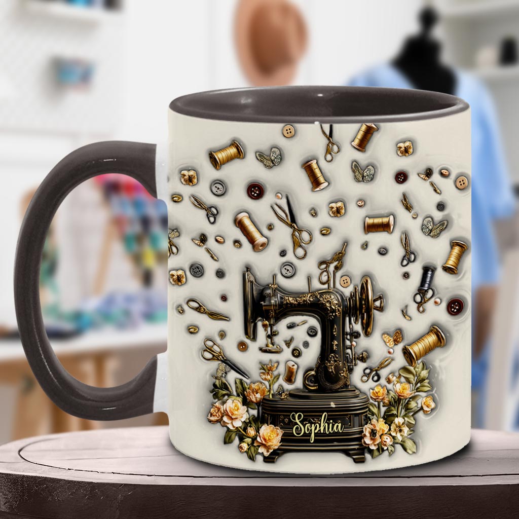 Sewing Is My Therapy - Personalized Sewing Accent Mug