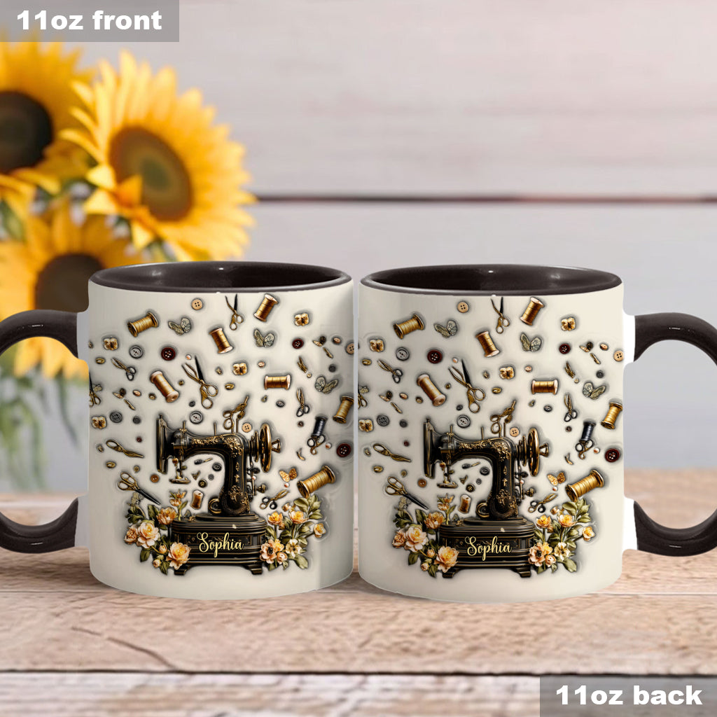 Sewing Is My Therapy - Personalized Sewing Accent Mug