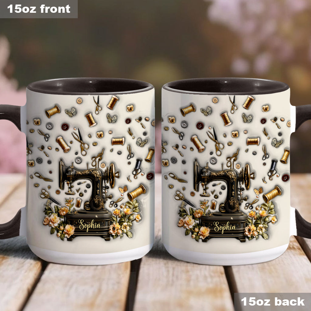 Sewing Is My Therapy - Personalized Sewing Accent Mug