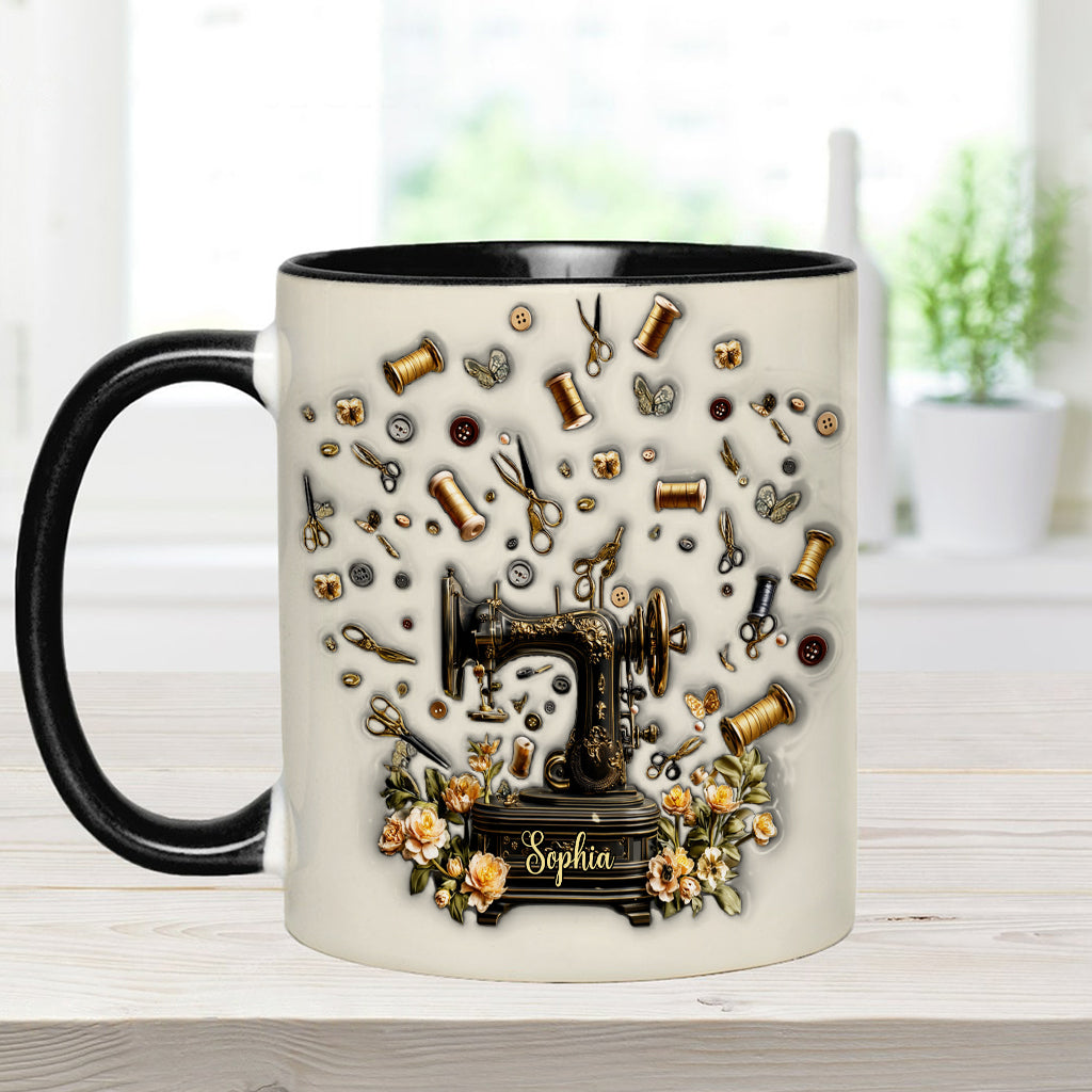 Sewing Is My Therapy - Personalized Sewing Accent Mug
