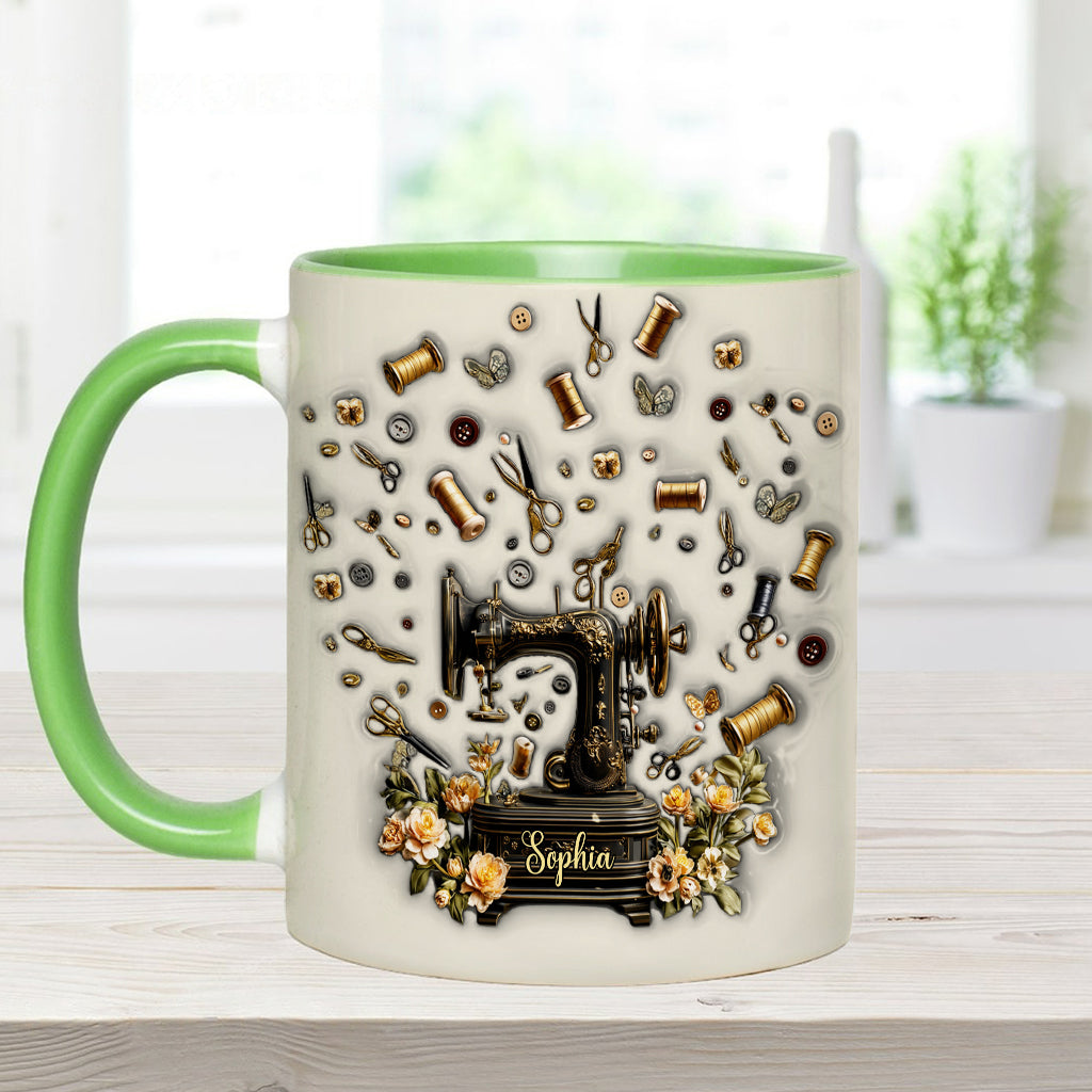Sewing Is My Therapy - Personalized Sewing Accent Mug