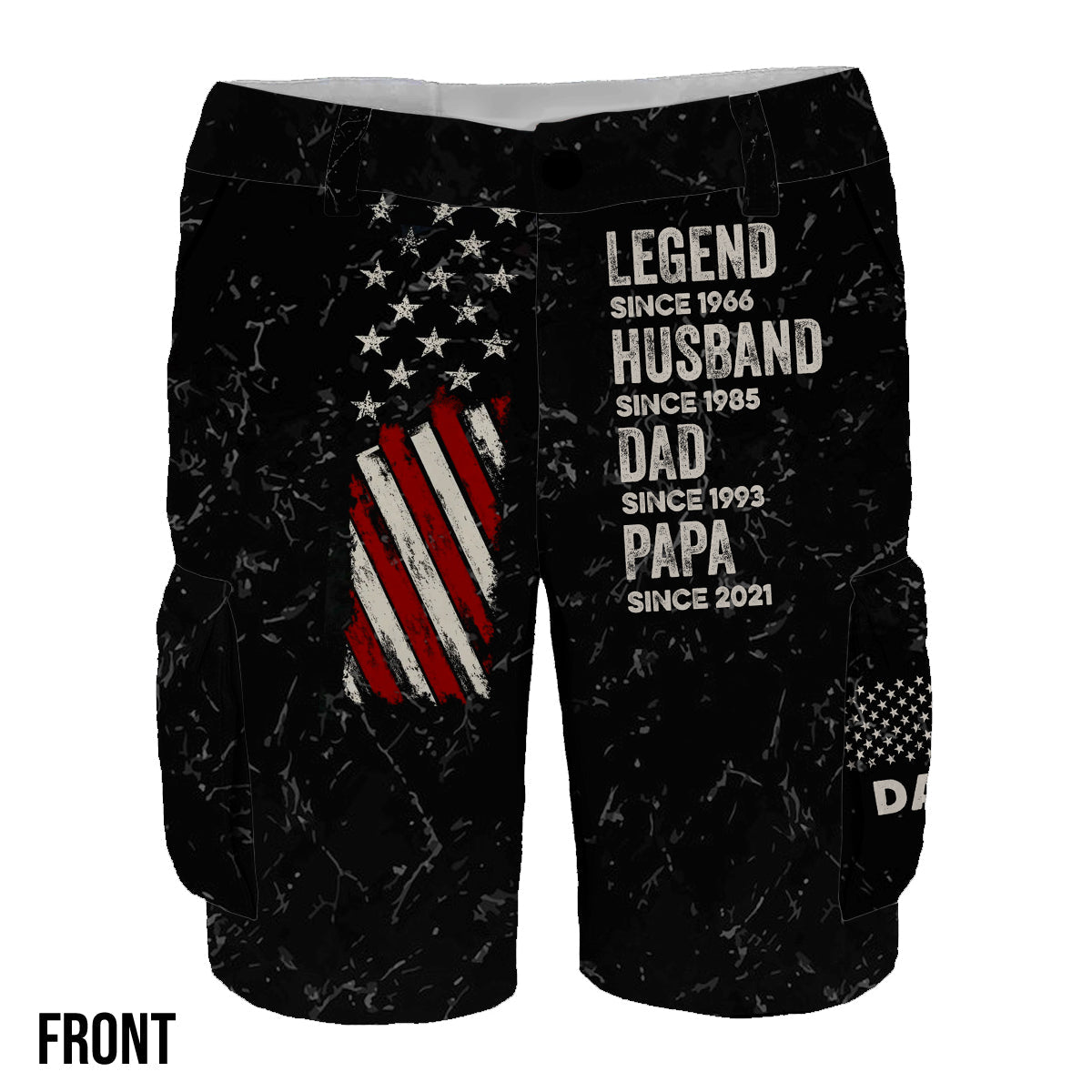 Legend Husband Dad And Grandpa - Personalized Father Cargo Shorts With Belt