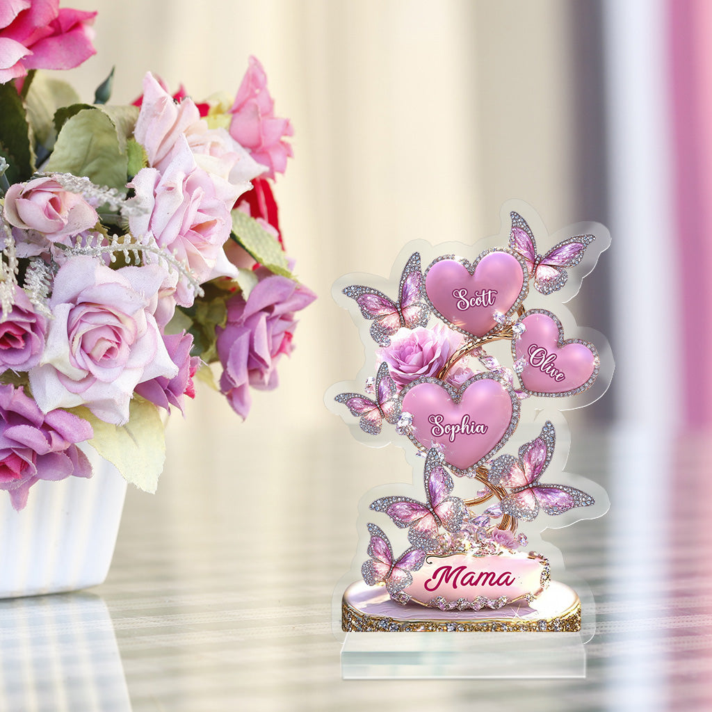 My Sweethearts Gift For Mom, Grandma - Personalized Mother Custom Shaped Acrylic Plaque