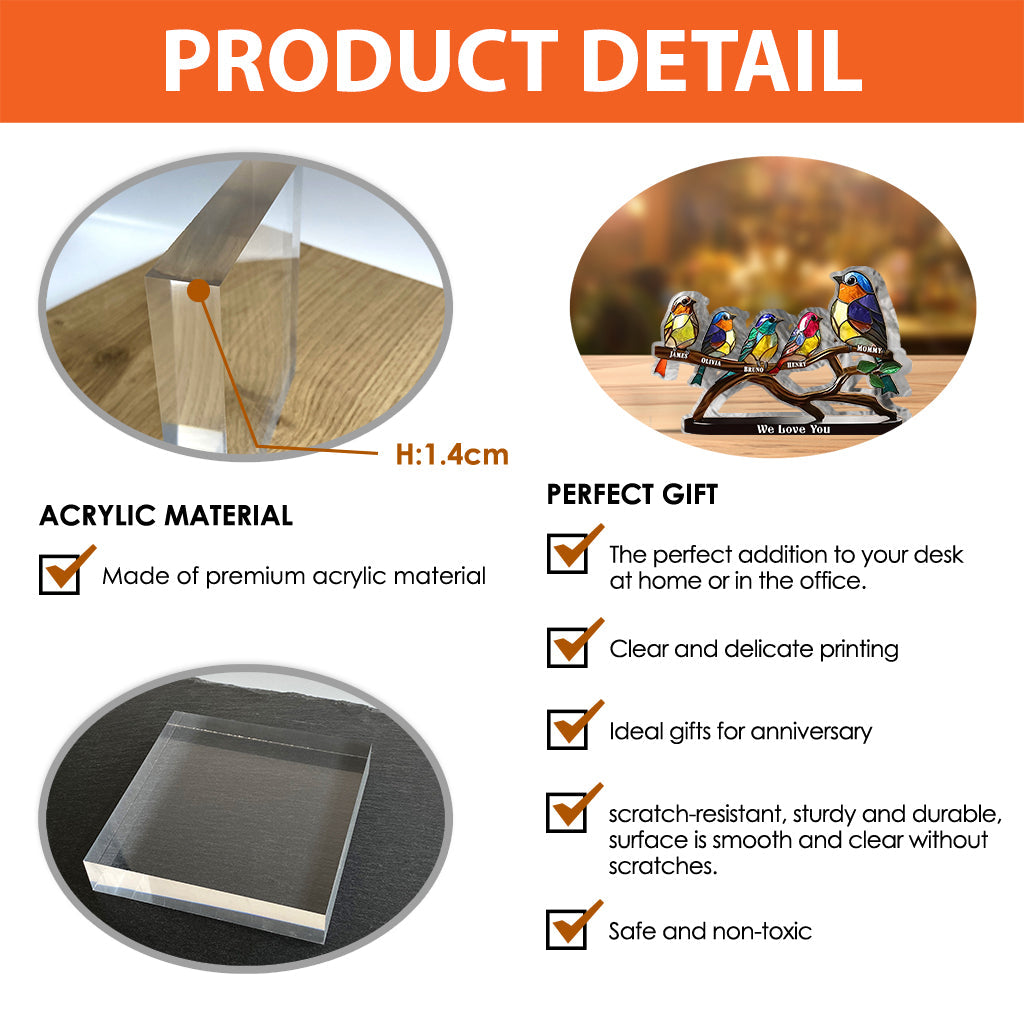 We Love You - Personalized Mother Custom Shaped Acrylic Plaque