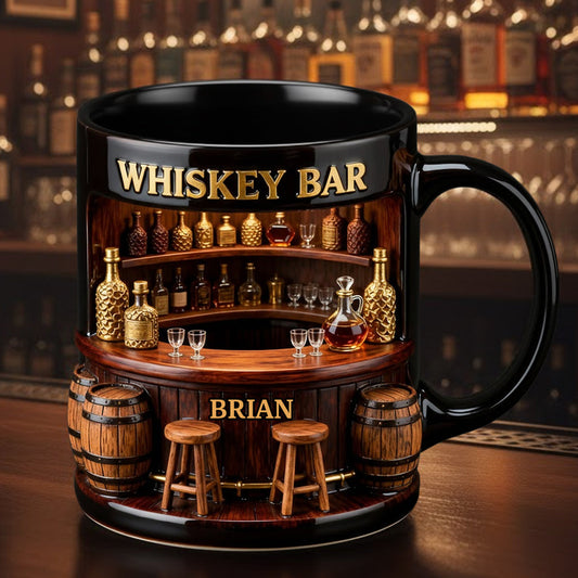 Whiskey Bar - Personalized Whisky Accent Mug & Coaster