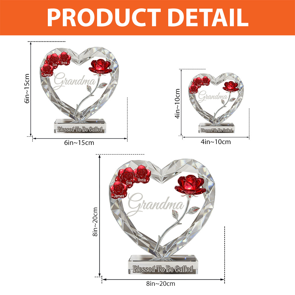 Blessed To Be Called Grandma - Personalized Grandma Custom Shaped Acrylic Plaque