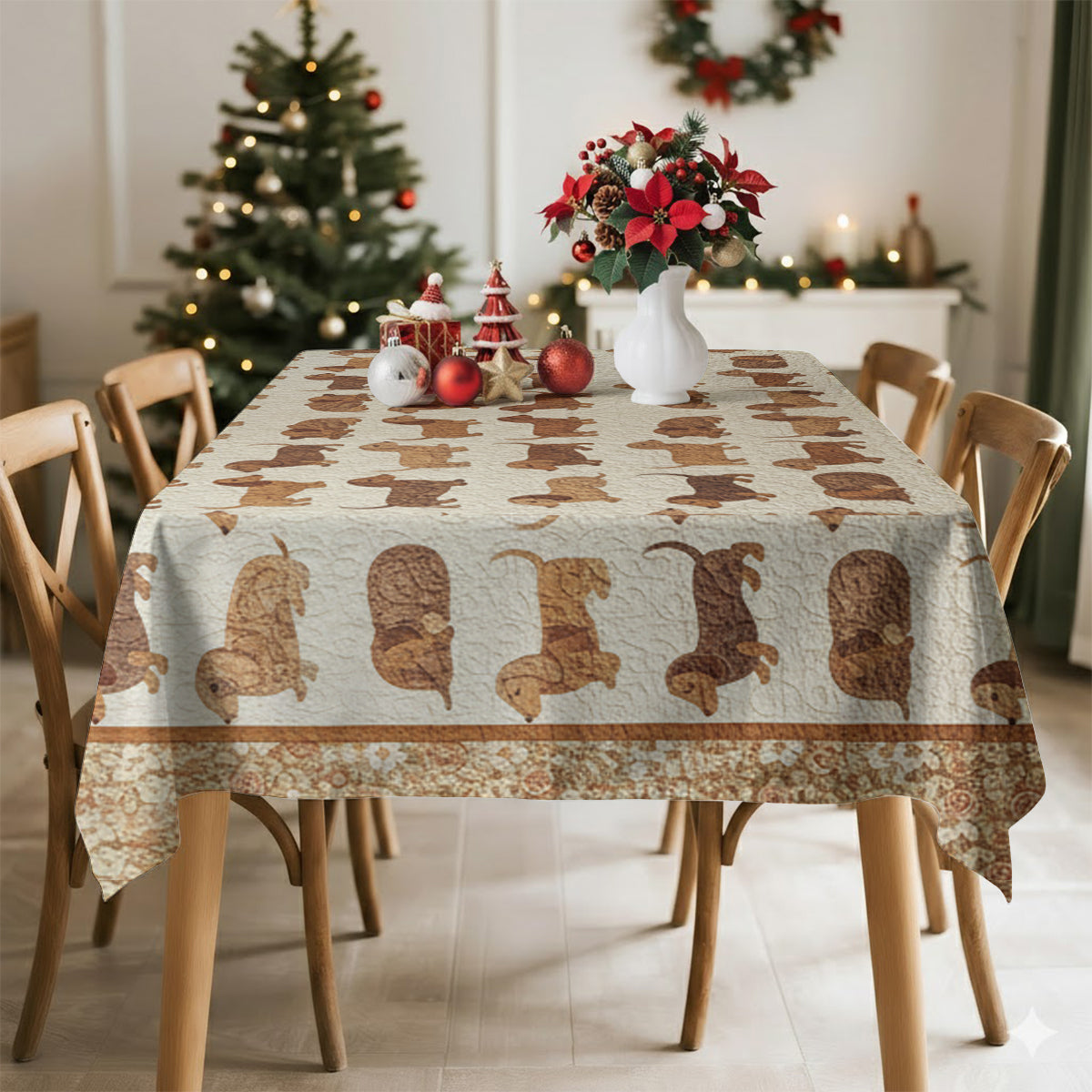Love Dachshund - Personalized Dachshund Table Cloth Cover