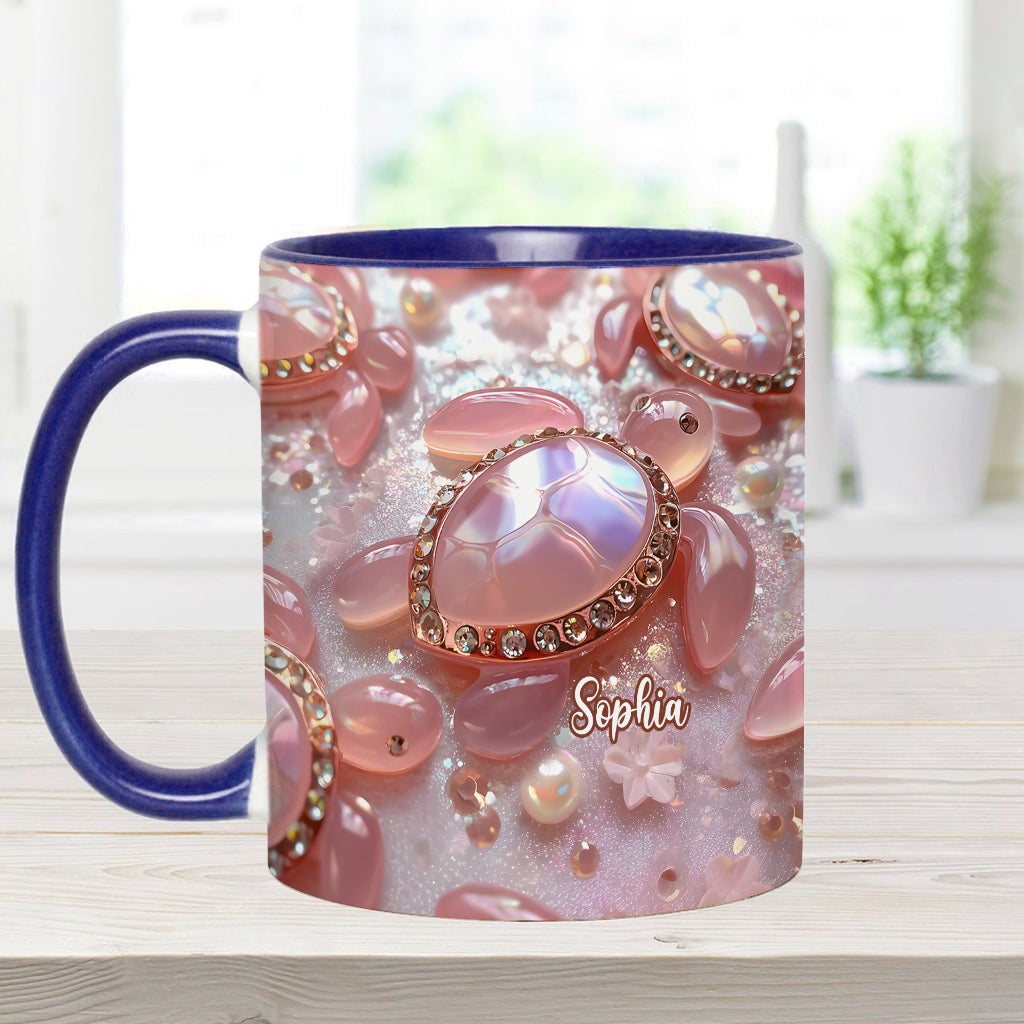 Pink Turtle - Personalized Turtle Accent Mug