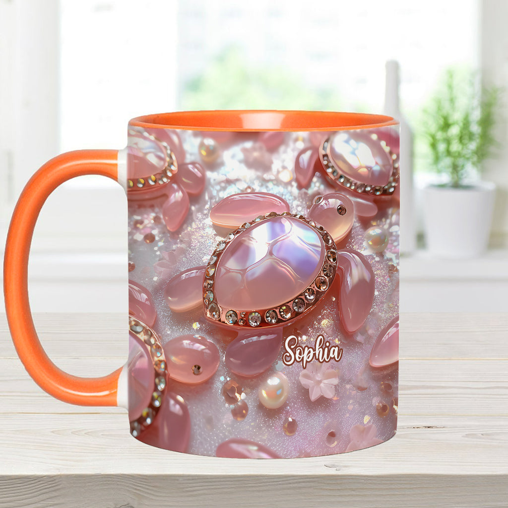 Pink Turtle - Personalized Turtle Accent Mug