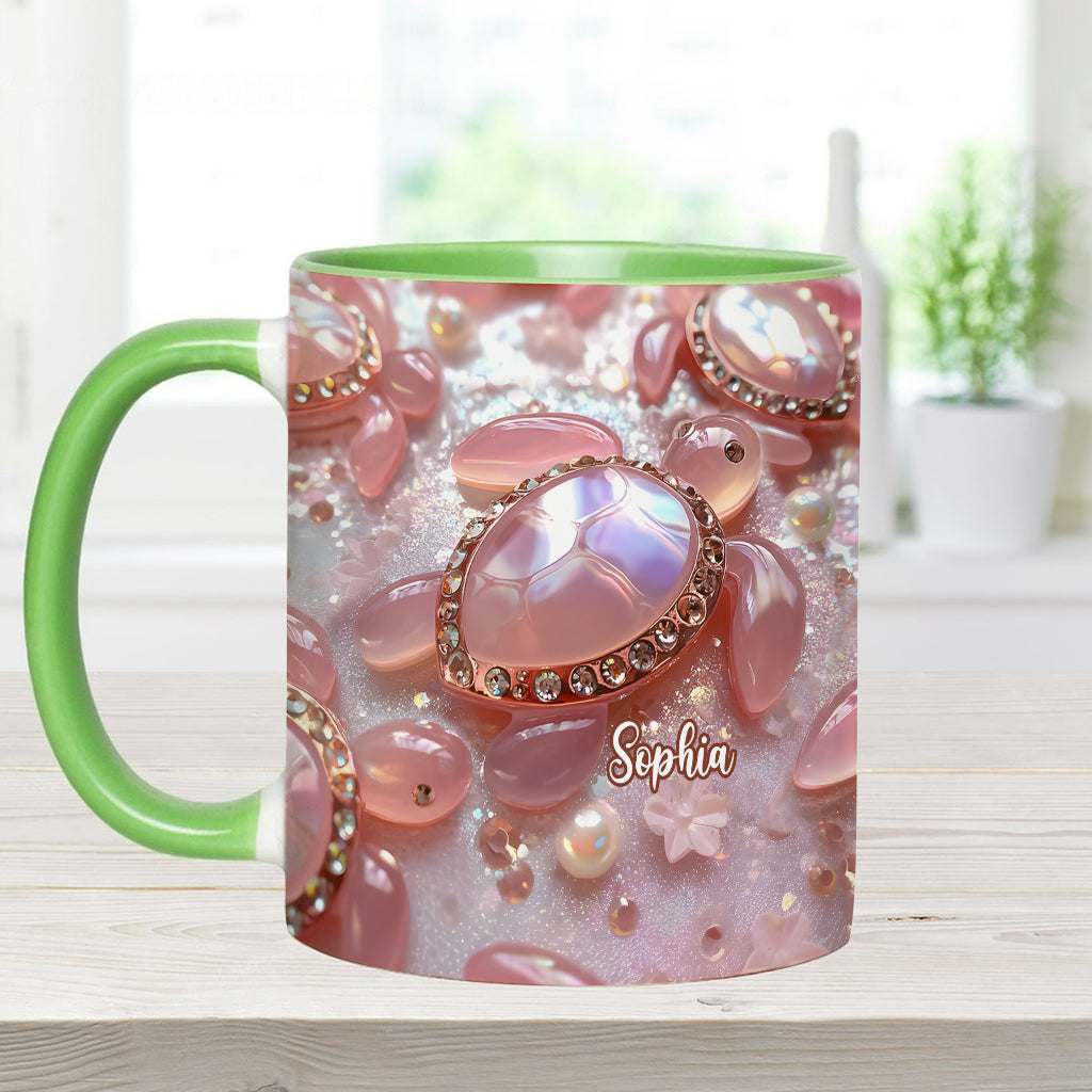 Pink Turtle - Personalized Turtle Accent Mug