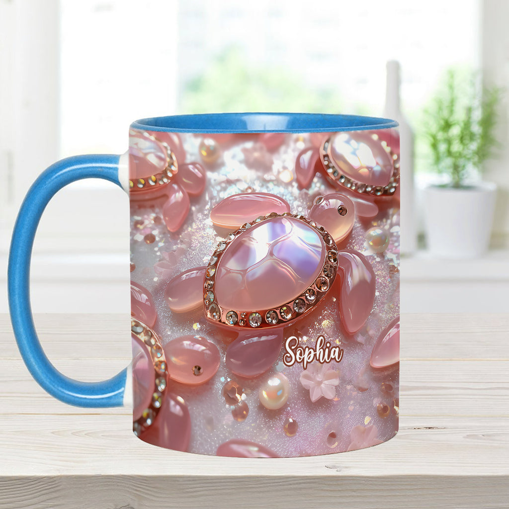 Pink Turtle - Personalized Turtle Accent Mug