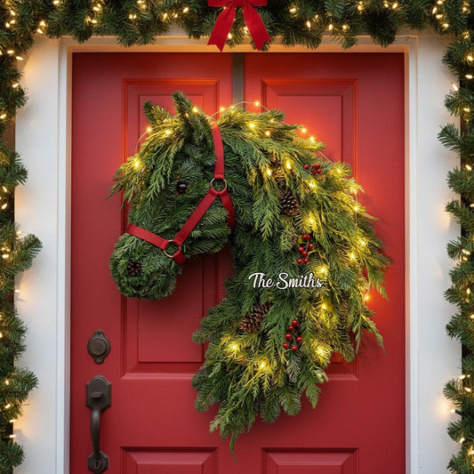 Horse Wreath - Personalized Horse LED Light Acrylic Sign
